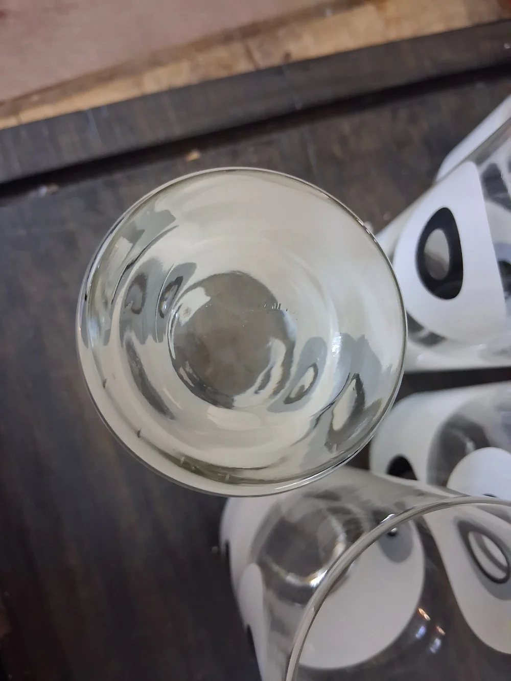 Vintage Black & White Dot Glass Tumbler 60's/70's - Set of 7